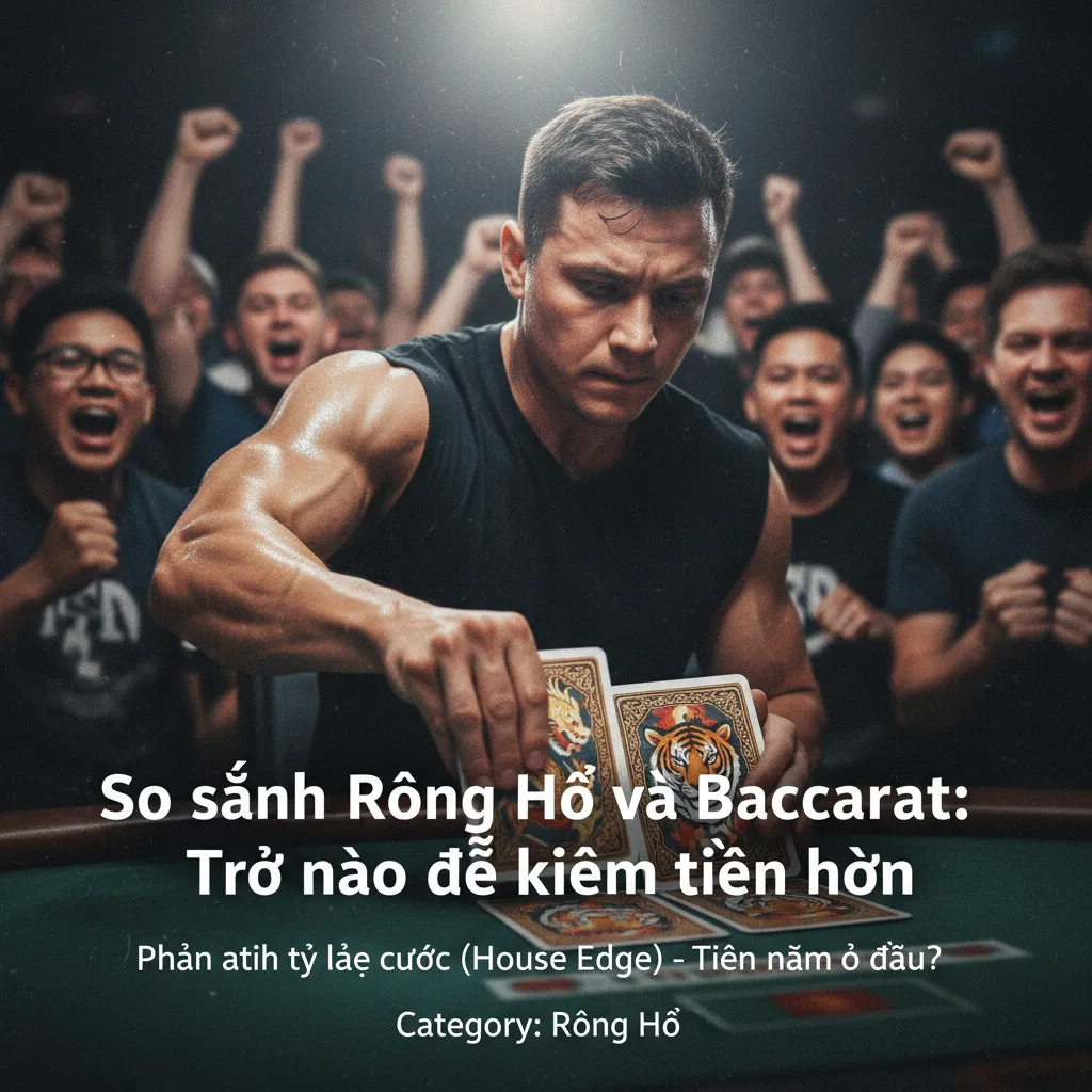 Biểu đồ so sánh lợi thế nhà cái (House Edge) giữa Baccarat và Rồng Hổ