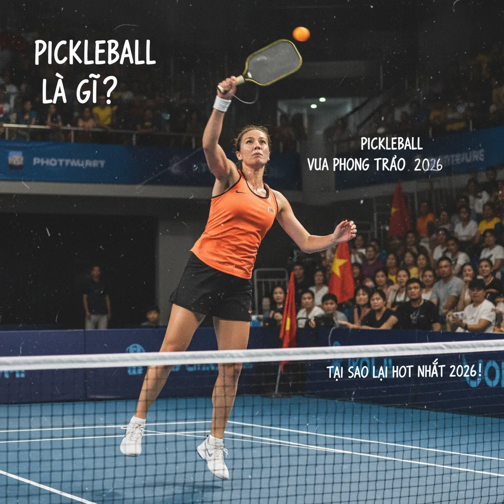 Dụng cụ chơi Pickleball bao gồm vợt và bóng nhựa có lỗ